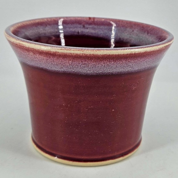 Signed Studio art Pottery Apple Onion Baking Dish 2 tone Glaze